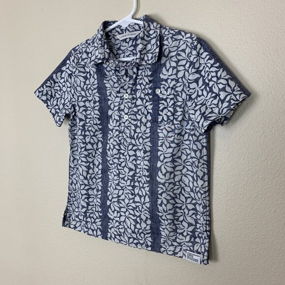 Janie & Jack Boys 4 Reyn Spooner Shirt Short Sleeve Hawaiian Aloha Tropical Blue - Picture 4 of 15